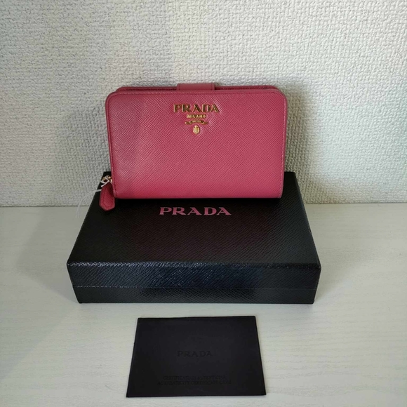 Prada Handbags - PRADA PINK SMALL SAFFIANO LEATHER WALLET